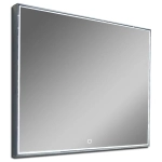 Зеркало Sting Black LED 1000х700 с сенсором алюминиевый профиль ЗЛП104