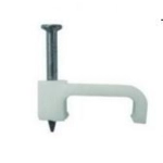 Клипса с гвоздем плоская, белая, черная 8*4 КЛГ-П-Б полиамид (упаковка 100 шт)