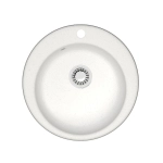 Мойка для кухни врезная Агата 30/G31 белая из литьевого мрамора, 47.5*37.5 см без сифона