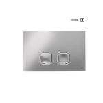 Кнопка механическая двойная PLAIN, пластик, хром глянцевый, OLI 070827