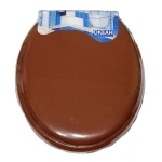 Сиденье для унитаза мягкое Океан 103-312-04 коричневое без рисунка (17)