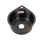 Мойка для кухни врезная FABIA PROFI 496423G графит из нержавеющей стали, 49.6*42 см с сифоном