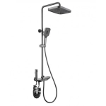 Душевая система Dikalan AL9076-G верхний душ, 4 функции, серый матовый