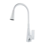 Смеситель для кухни Shevanik S543C-1 гибкий излив, белый