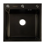 Мойка для кухни врезная Dikalan KN505008 графит из нержавеющей стали, 50*50 см с сифоном, каландером, дозатором