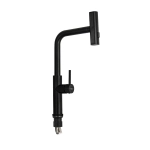 Смеситель для кухни MAGNUS 9132 Черный, с поворотной вытяжной лейкой, из нержавеющей стали