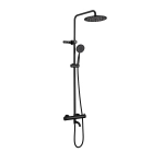 Душевая стойка Fmark FS8246H со смесителем, лейкой и тропическим душем, черный