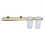 Держатель двух стаканов Savol S-002168C с настенным держателем, матовое золото