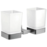 Подстаканник для ванной Shevanik SG5622T двойной, оружейная сталь