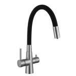 Смеситель для кухни GROSS AQUA 3133611SSB Neosteel с подключением к фильтру питьевой воды, гибкий излив