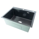 Мойка для кухни врезная Fmark FSC5545Q графит из нержавеющей стали, 55*45 см с сифоном