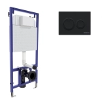 Инсталляция BERGES NOVUM 040265 с двухрежимной кнопкой O5 Soft Touch черная