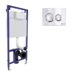 Инсталляция BERGES NOVUM 040263 с двухрежимной кнопкой O3 хром глянец