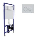 Инсталляция BERGES NOVUM 040264 с двухрежимной кнопкой O4 Soft Touch белая