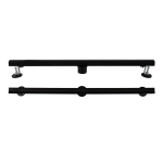 Желоб Санакс из нержавеющей стали 40060 800х32 мм, щелевой с сухим затвором, двухсторонняя решетка, черный