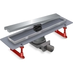 Желоб водоотводящий 600х70 мм TIM ZSt.1121.6002 Evolux Plus с двухсторонней решеткой горизонтальный сток