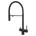 Смеситель для кухни GROSS AQUA 3188611SSMBB Neosteel черный, с подключением к фильтру питьевой воды