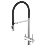 Смеситель для кухни GROSS AQUA 3188611SSB Neosteel нержавеющая сталь, с подключением к фильтру питьевой воды