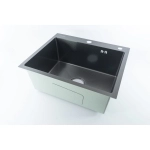 Мойка для кухни врезная Fmark FSC6050Q графит из нержавеющей стали, 60*50 см с сифоном
