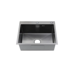 Мойка для кухни врезная Fmark FSC5050Q графит из нержавеющей стали, 50*50 см с сифоном