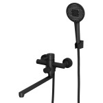 Смеситель для ванны RUSH Melos SUS1101-51Black Черный, с длинным изливом, из нержавеющей стали