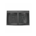 Мойка для кухни врезная GERHANS RK37850B-S графит из нержавеющей стали, 78х50 см 2 чаши с сифоном