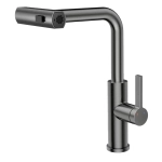 Смеситель для кухни RUSH Tinos TI3732-18Grey графит, с выдвижной лейкой, поворотным аэратором, 4 режима