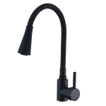 Смеситель для кухни Ammore A5510-1T силиконовым изливом чёрный, Силиконовый излив, , Ammore