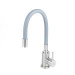 Смеситель для кухни Wasser Zimmer ZM-7728-2A-761 хром с гибким серым изливом, SUS304, Смесители Wasser Zimmer, , Wasser Zimmer