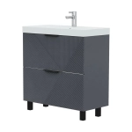 Тумба для ванны VOLNA Geometry 80.2Y tnGEOMETRY80.2Y-07, графит с раковиной Lake 80