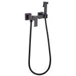 Смеситель для биде FASHUN A7504-17, с гигиеническим душем, SUS304, оружейная сталь (10)