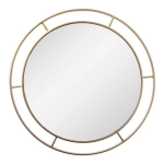 Зеркало интерьерное Мансарда 6005-Zm3, 600х600 мм, настенное, в круглом корпусе из металла с ободом d=60см, белое золото