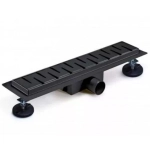 Желоб водоотводящий 400х70 мм TIM BAD464002BK сухой + гидрозатвор, черный матовый (1/4)