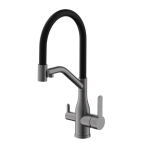 Смеситель для кухни BELZ B78815-3 с подключением к фильтру питьевой воды, оружейная сталь (10)