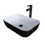 Раковина Grossman GR-4041BW, 460х320х140 мм, черная, белая внутри