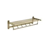 Полка для полотенец GFmark 1040-MG, с крючками из нержавеющей стали, матовое золото