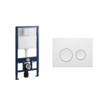 Инсталляция Knois KN9722010-P 1125х500х165 мм с пнемоуправлением, с белой клавишей смыва