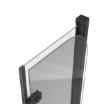 Шторка на ванну стеклянная 80х140 см Watersense Nancy S W00217 распашная, тонированное стекло, профиль черный матовый