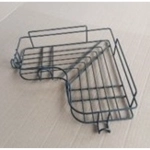 Полка настенная Proffero П24430, 1 ярус, угловая, с крючками, черный муар