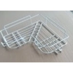 Полка настенная Proffero П24432, 1 ярус, угловая, с крючками, белый муар