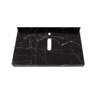 Столешница под раковину керамогранитная 80х50 см Watersense Eva W00292 черный мрамор