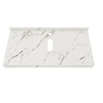 Столешница под раковину керамогранитная 100х50 см Watersense Eva W00284 белый мрамор
