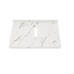 Столешница под раковину керамогранитная 80х50 см Watersense Eva W00282 белый мрамор