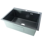 Мойка для кухни врезная Fmark FSC7550Q сатин из нержавеющей стали, 75*50 см с сифоном