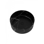 Раковина накладная Watersense Milana D35 W00762 360х360х125 мм мрамор черный матовый
