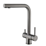 Смеситель для кухни Fmark FS1362Q. графит с подключением фильтра питьевой воды (6)