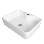 Раковина накладная Watersense Eva S 48 W00002 480х370х130 мм с полочкой под смеситель, белая