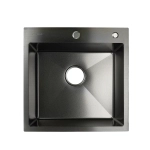 Мойка для кухни врезная G.lauf GL-6050MG графит из нержавеющей стали, 60*50 см без сифона