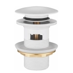 Донный клапан для раковины BELZ BX01-8, с переливом, белый 1/4