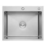 Мойка для кухни врезная OUTE T76050L сатин из нержавеющей стали, 60*50 см с сифоном